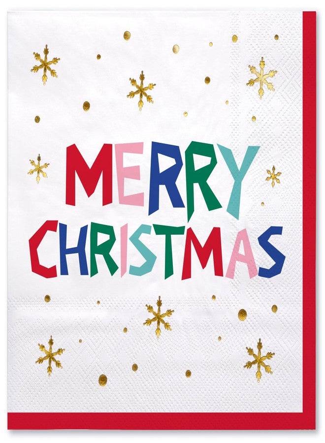 مجموعة مناديل ورقية لعيد الميلاد من راباهوليك، 50 قطعة - 3 طبقات، مناديل ملونة للاستخدام مرة واحدة، مثالية لحفلات عيد الميلاد، وأدوات المائدة، وعطلة عيد الميلاد - 6.5 × 6.5 بوصة - Image 1